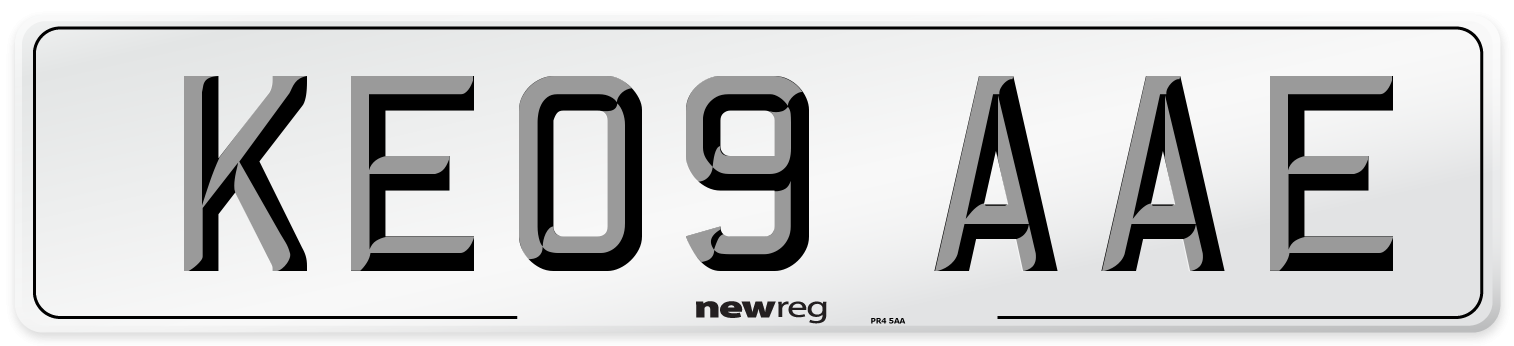 KE09 AAE Number Plate from New Reg